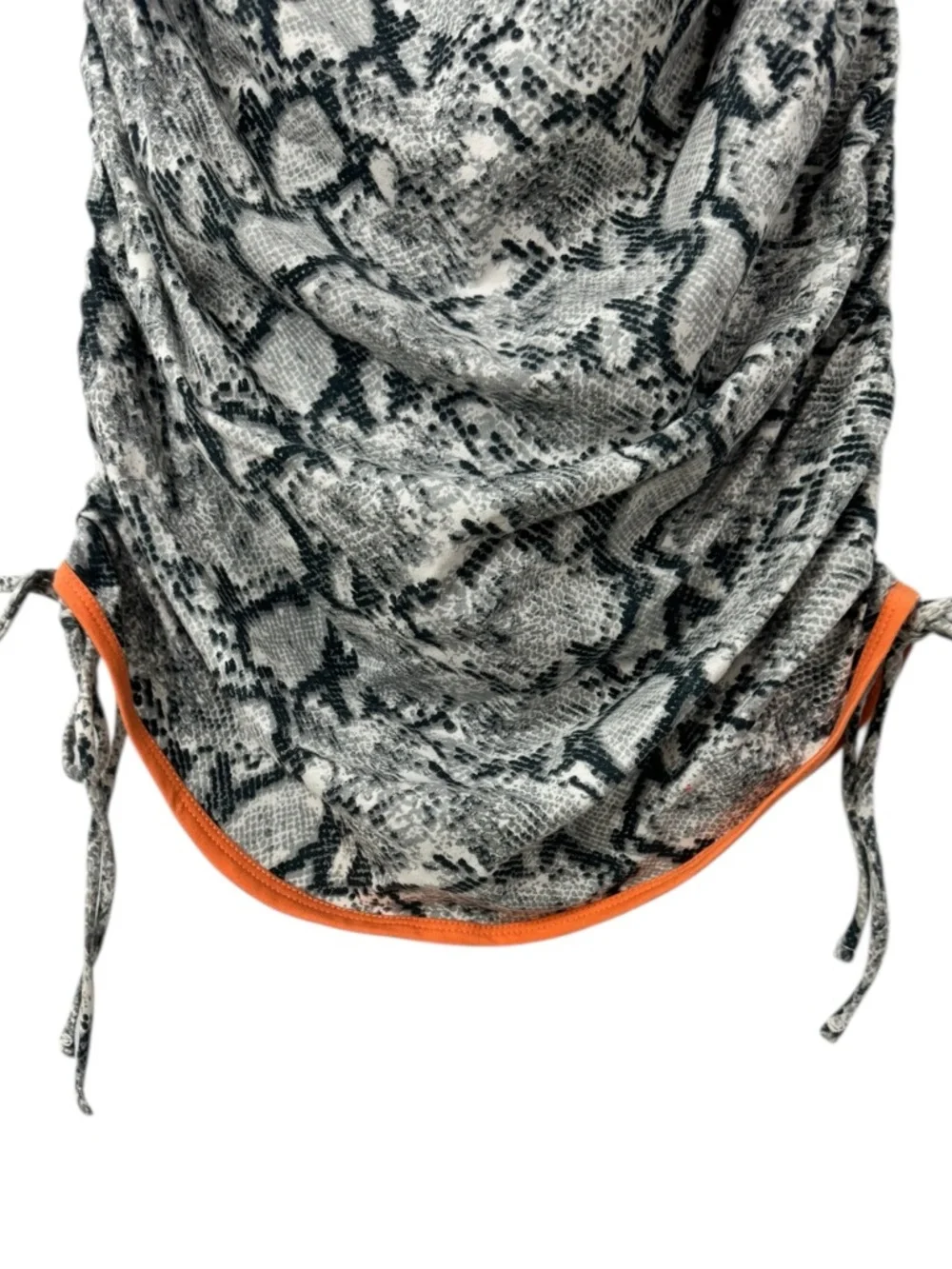 Anthropologie Daily Practice High-Neck Snake Print Ruched Mini Dress Small NWT - Picture 7 of 12